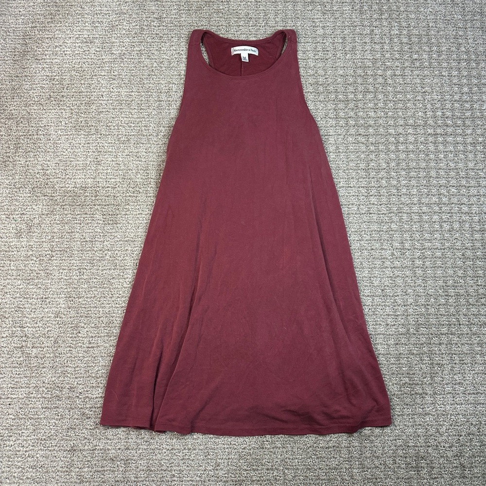 Abercrombie & Fitch Burgundy Sleeveless A-Line Mini Dress Womens Size M Maroon - Picture 1 of 8